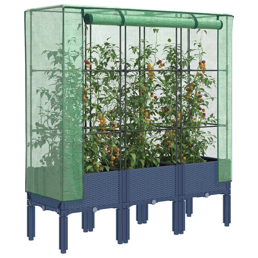 Letto Rialzato con Copertura Serra Effetto Rattan 120x40x140 cm