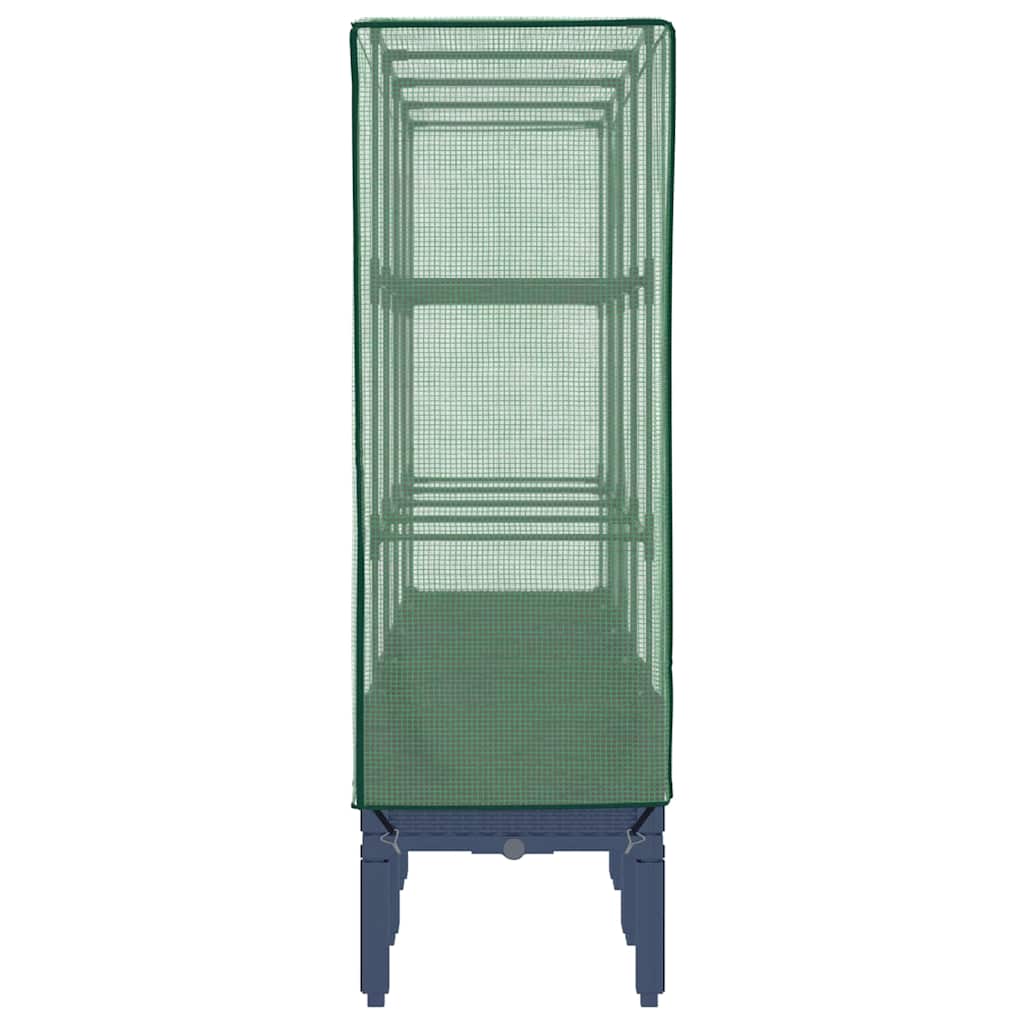 Letto Rialzato con Copertura Serra Effetto Rattan 160x40x140 cm