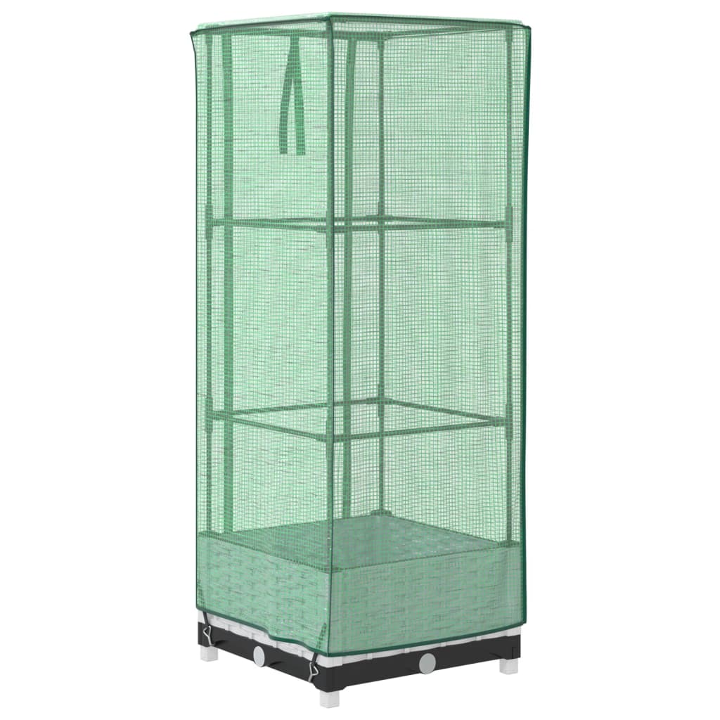 Letto Rialzato con Copertura Serra Effetto Rattan 40x40x123 cm - homemem39