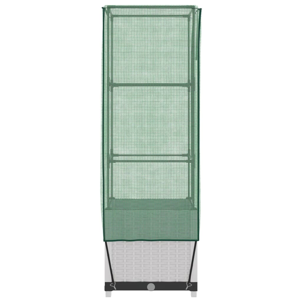 Letto Rialzato con Copertura Serra Effetto Rattan 40x40x139 cm