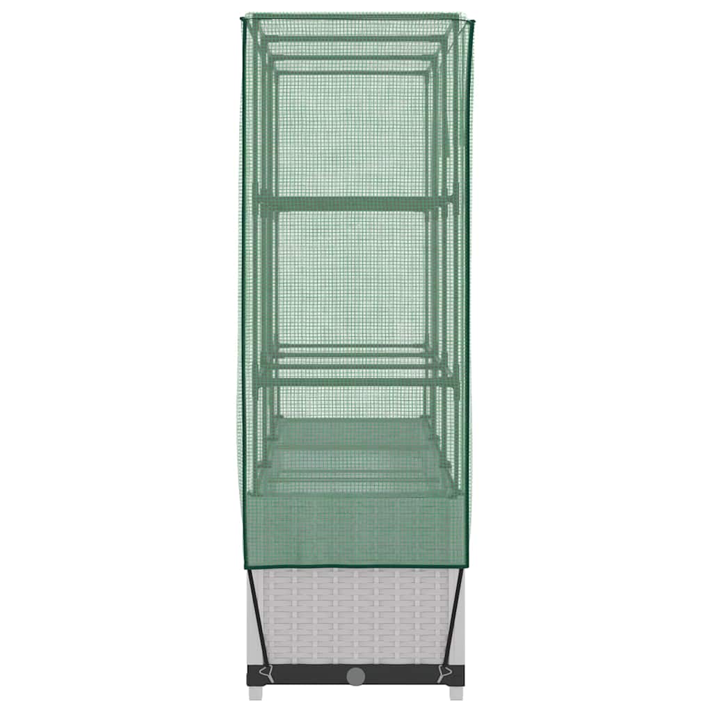 Letto Rialzato con Copertura Serra Effetto Rattan 120x40x138 cm