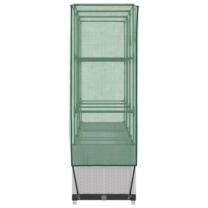 Letto Rialzato con Copertura Serra Effetto Rattan 120x40x138 cm