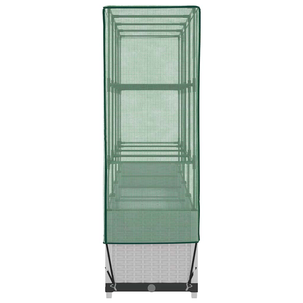 Letto Rialzato con Copertura Serra Effetto Rattan 160x40x138 cm