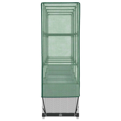 Letto Rialzato con Copertura Serra Effetto Rattan 160x40x138 cm