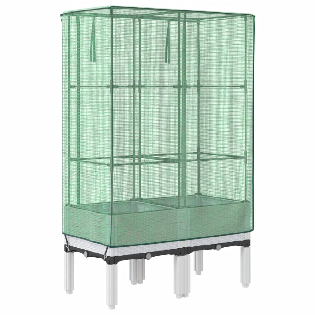 Letto Rialzato con Copertura Serra Effetto Rattan 80x40x140 cm | homemem39