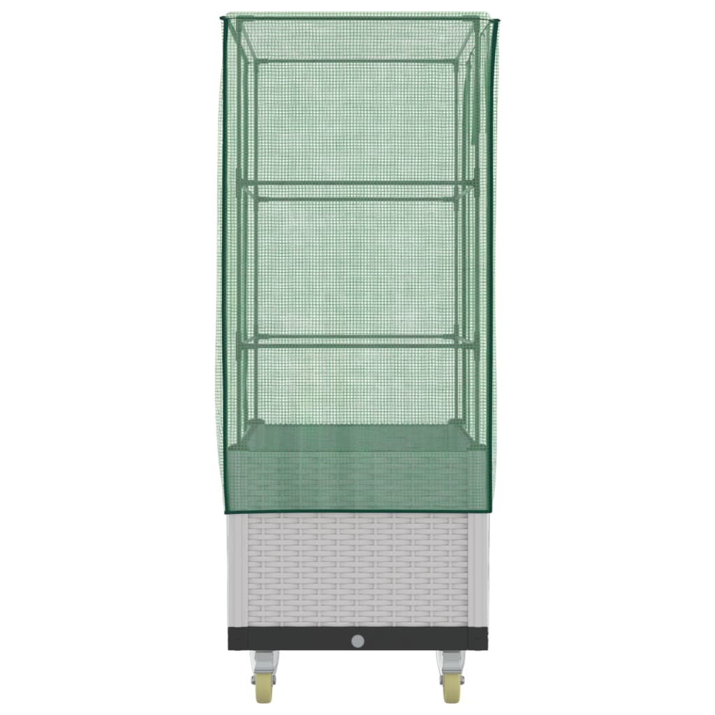 Letto Rialzato con Copertura e Ruote Effetto Rattan 80x50x182cm | homemem39