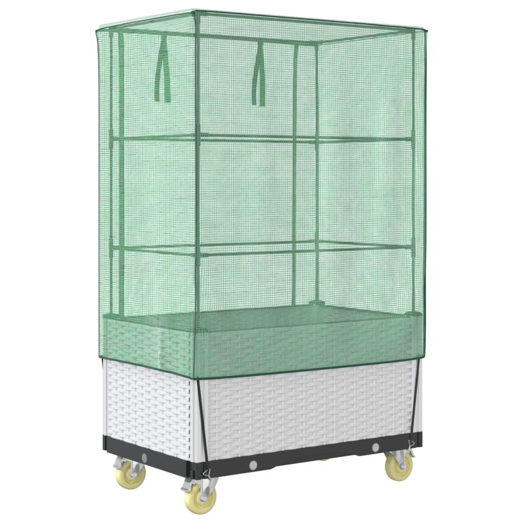 Letto Rialzato con Copertura e Ruote Effetto Rattan 80x50x182cm | homemem39