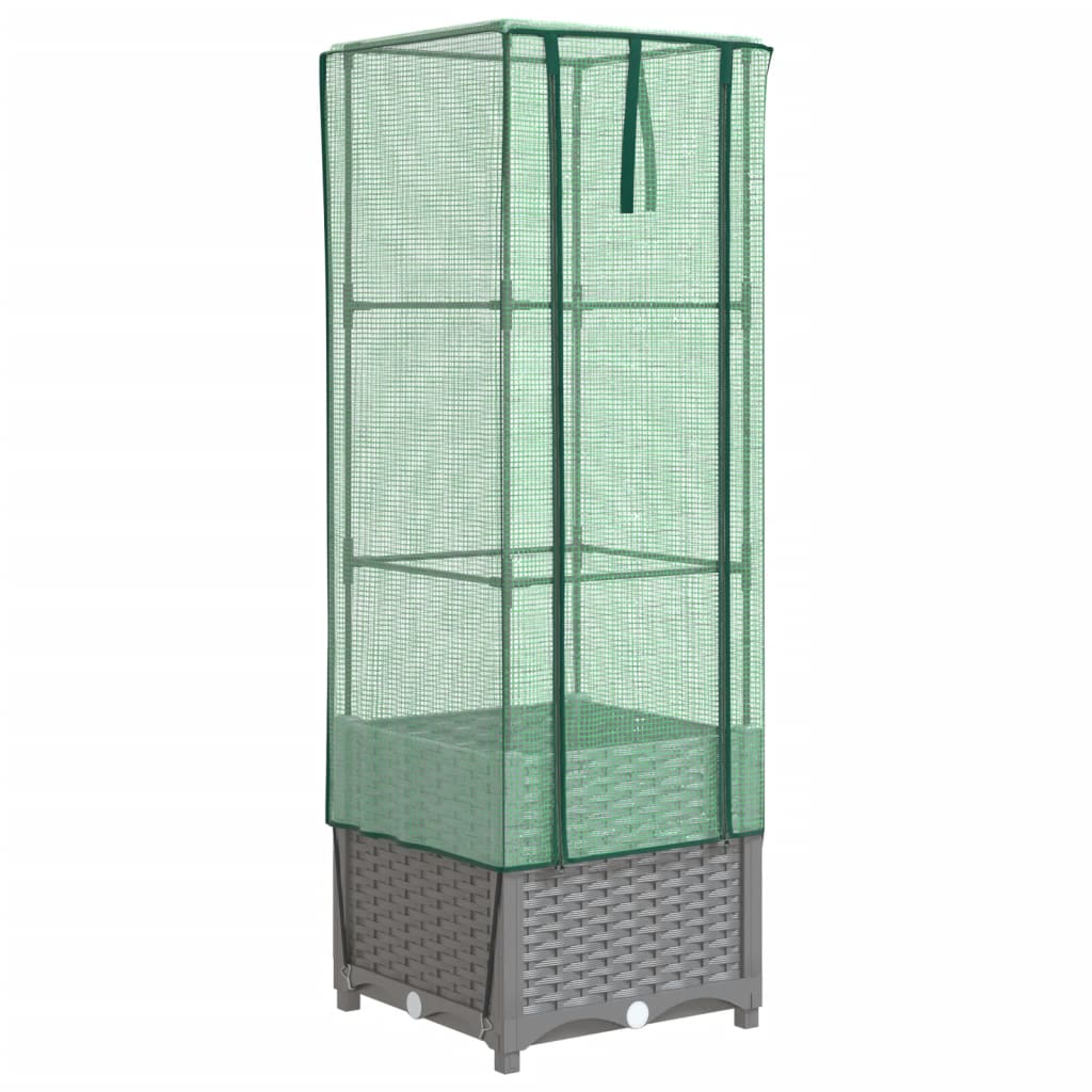 Letto Rialzato con Copertura Serra Effetto Rattan 40x40x139 cm | homemem39