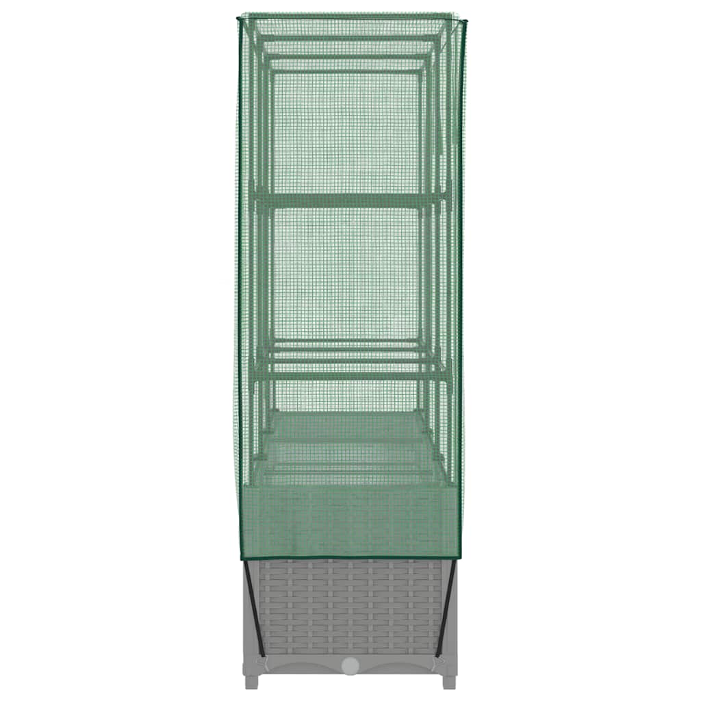 Letto Rialzato con Copertura Serra Effetto Rattan 120x40x138 cm