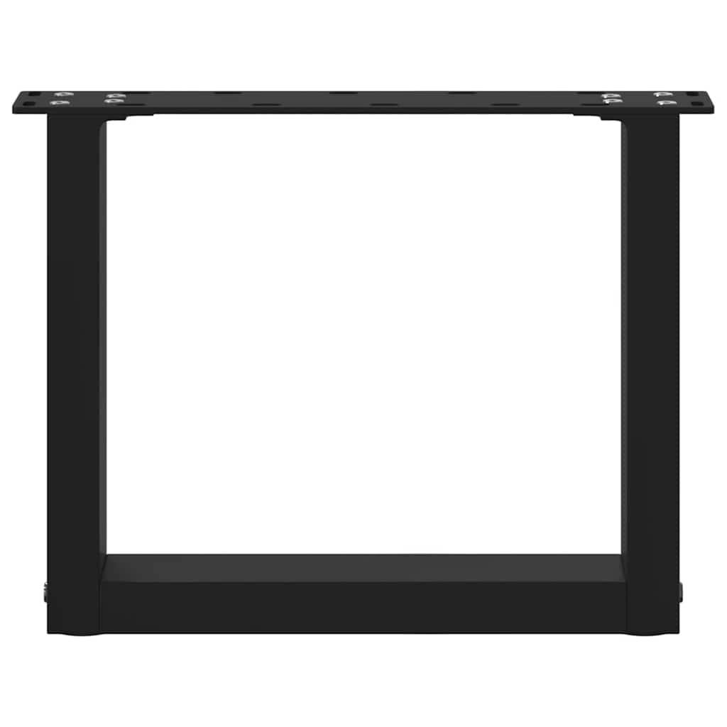 Gambe per Tavolino da Caffè a Forma di U 2 pz Nere 30x(30-31)cm