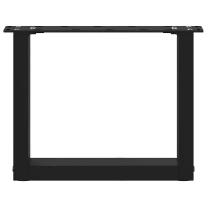 Gambe per Tavolino da Caffè a Forma di U 2 pz Nere 30x(30-31)cm