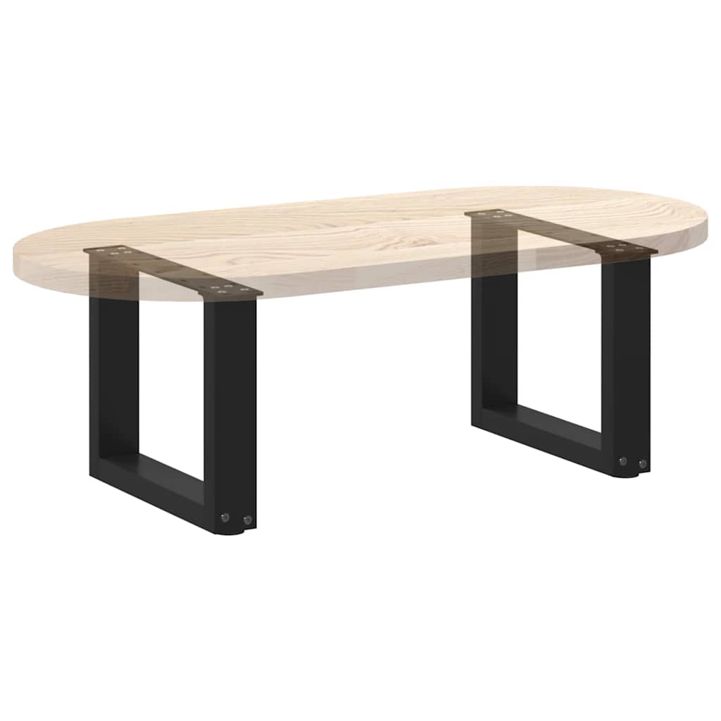 Gambe per Tavolino da Caffè a Forma di U 2 pz Nere 30x(30-31)cm