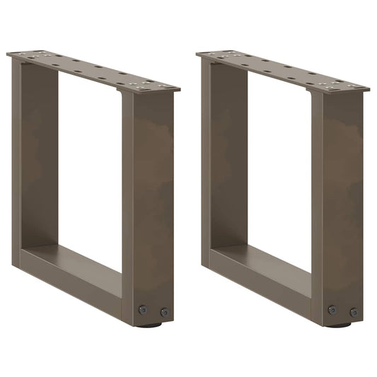 Gambe Tavolino Caffè a U 2 pz 30x(30-31)cm in Acciaio - homemem39