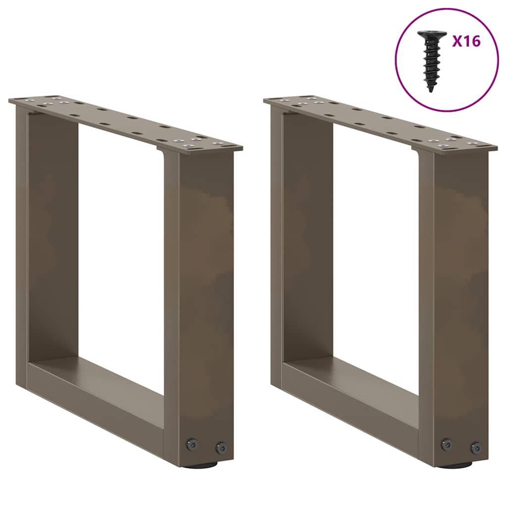 Gambe Tavolino Caffè a U 2 pz 30x(30-31)cm in Acciaio - homemem39