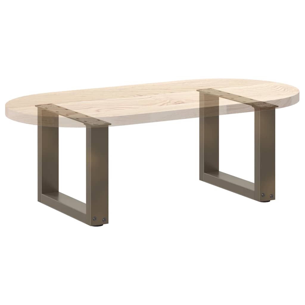 Gambe Tavolino Caffè a U 2 pz 30x(30-31)cm in Acciaio - homemem39