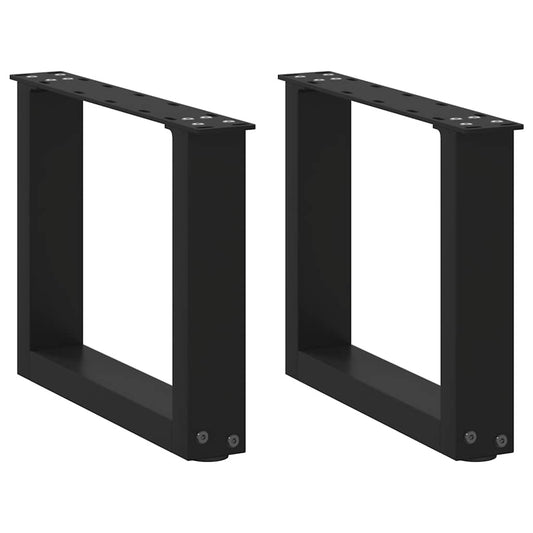 Gambe Tavolino da Caffè a U 2 pz Nero 40x(30-31) cm in Acciaio