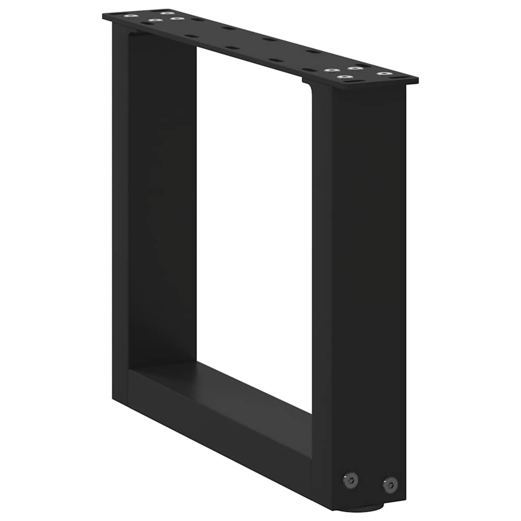 Gambe Tavolino da Caffè a U 2 pz Nero 40x(30-31) cm in Acciaio
