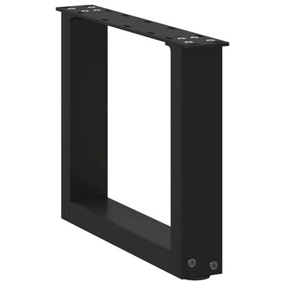 Gambe Tavolino da Caffè a U 2 pz Nero 40x(30-31) cm in Acciaio