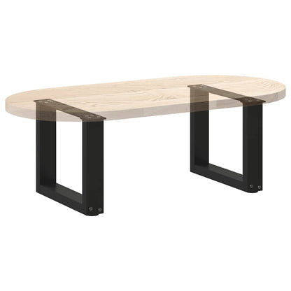 Gambe Tavolino da Caffè a U 2 pz Nero 40x(30-31) cm in Acciaio