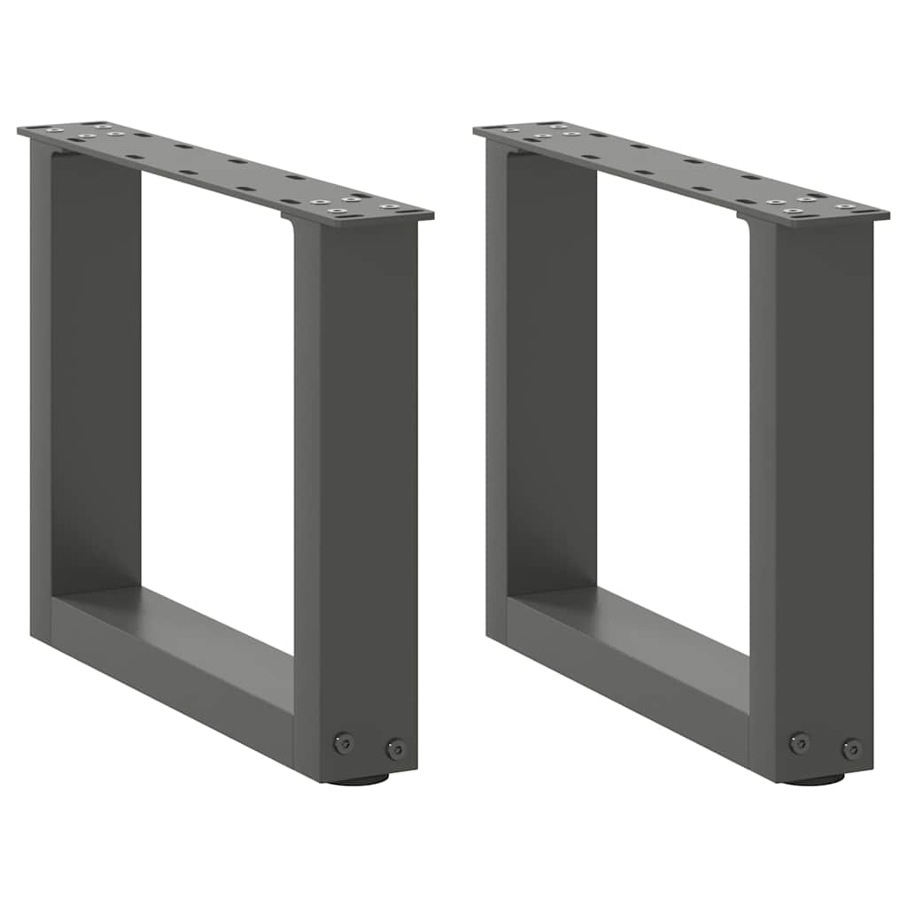 Gambe Tavolino Caffè a U 2 pz Antracite 40x(30-31)cm in Acciaio - homemem39