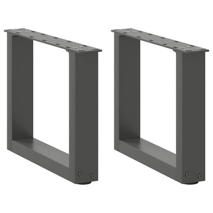 Gambe Tavolino Caffè a U 2 pz Antracite 40x(30-31)cm in Acciaio - homemem39