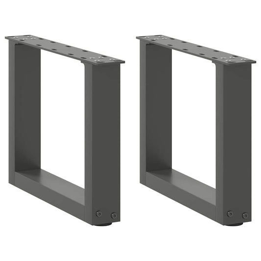 Gambe Tavolino Caffè a U 2 pz Antracite 40x(30-31)cm in Acciaio - homemem39