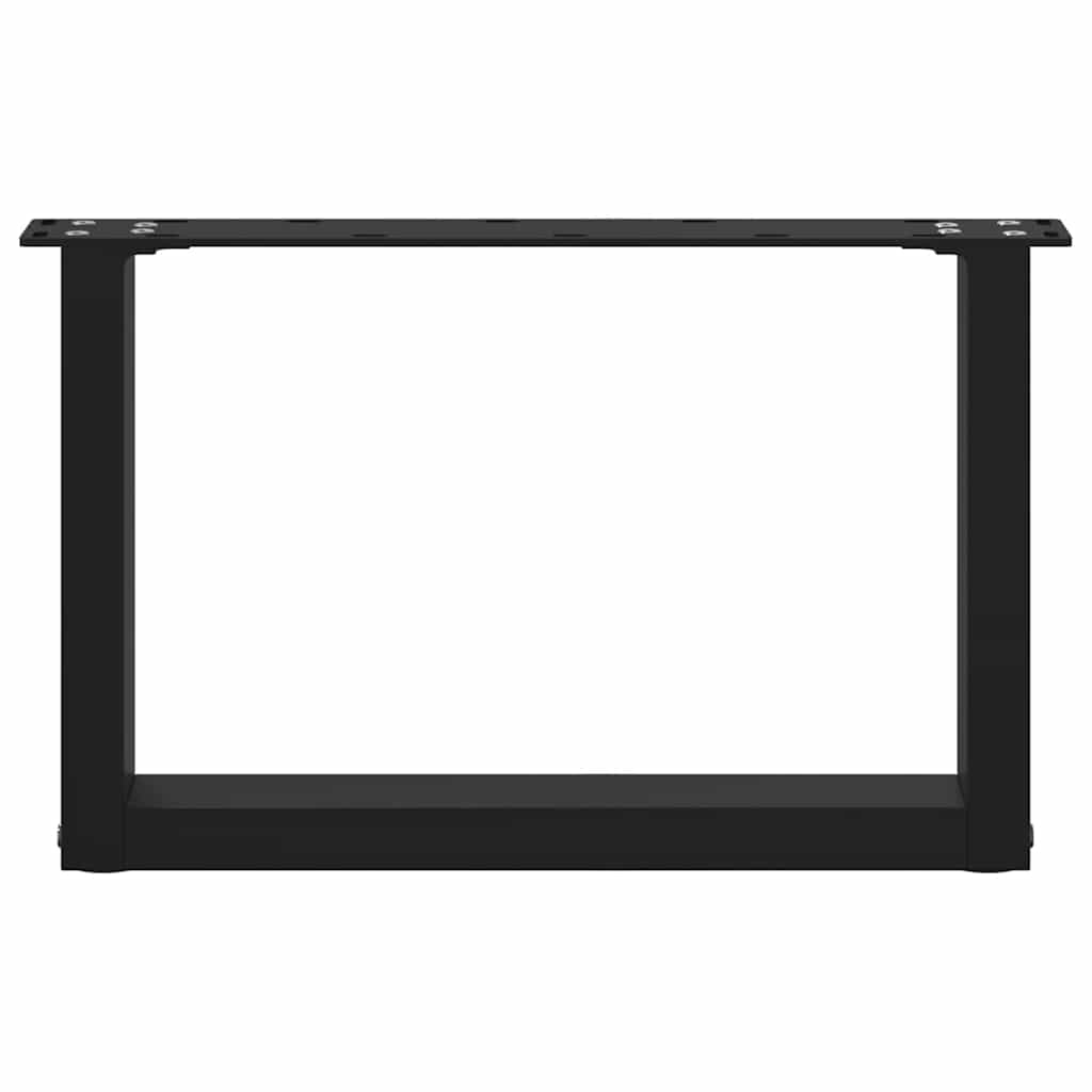 Gambe per Tavolino da Caffè a Forma di U 2 pz Nere 50x(30-31)cm