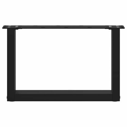 Gambe per Tavolino da Caffè a Forma di U 2 pz Nere 50x(30-31)cm