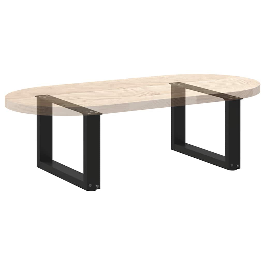 Gambe Tavolino da Caffè a U 2 pz Nero 50x(30-31) cm in Acciaio - homemem39