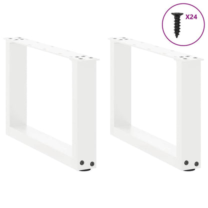 Gambe per Tavolino da Caffè forma U 2 pz Bianche 50x(30-31) cm