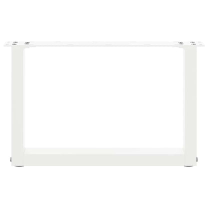 Gambe Tavolino da Caffè a U 2 pz Bianco 50x(30-31)cm in Acciaio