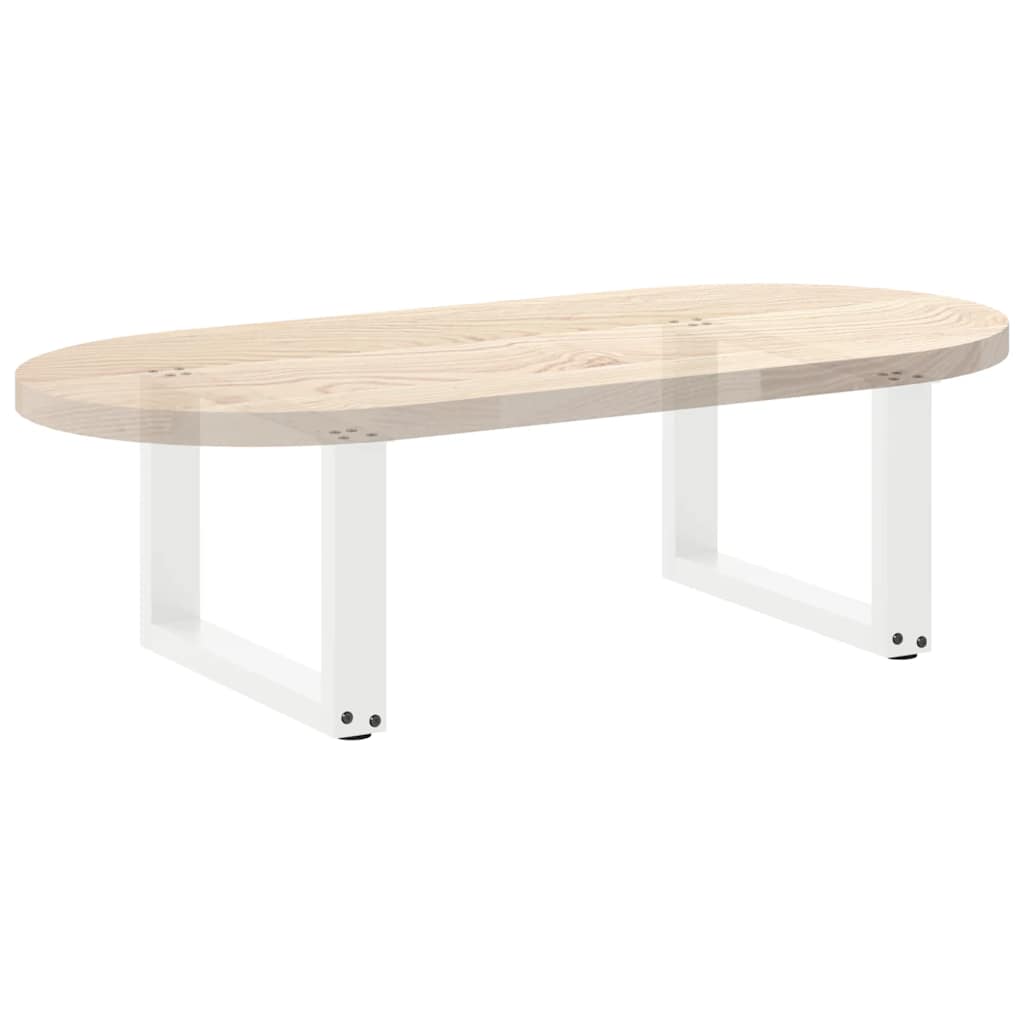 Gambe per Tavolino da Caffè forma U 2 pz Bianche 50x(30-31) cm