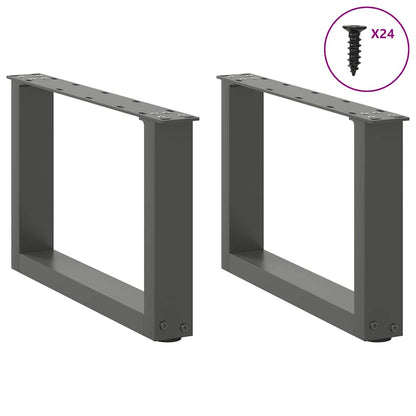 Gambe per Tavolino da Caffè forma U 2 pz Antracite 50x(30-31)cm