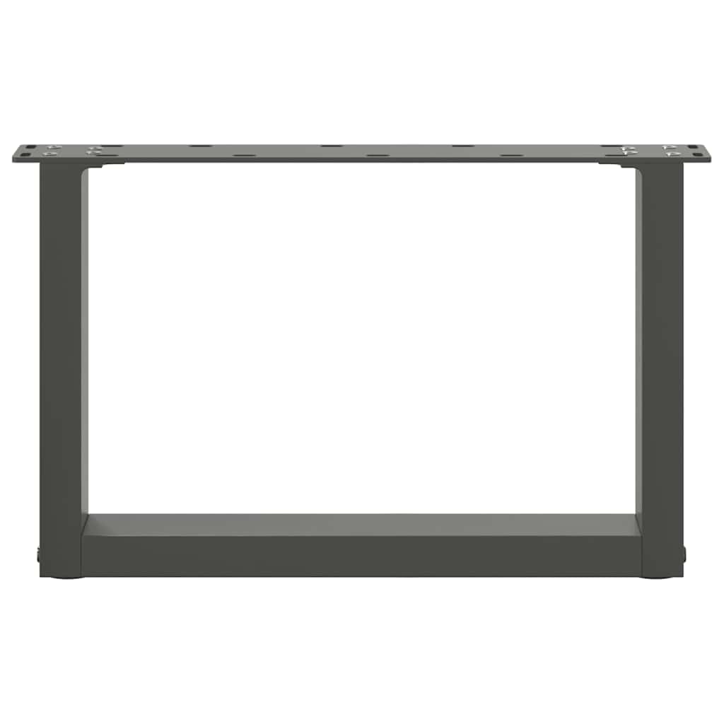 Gambe per Tavolino da Caffè forma U 2 pz Antracite 50x(30-31)cm
