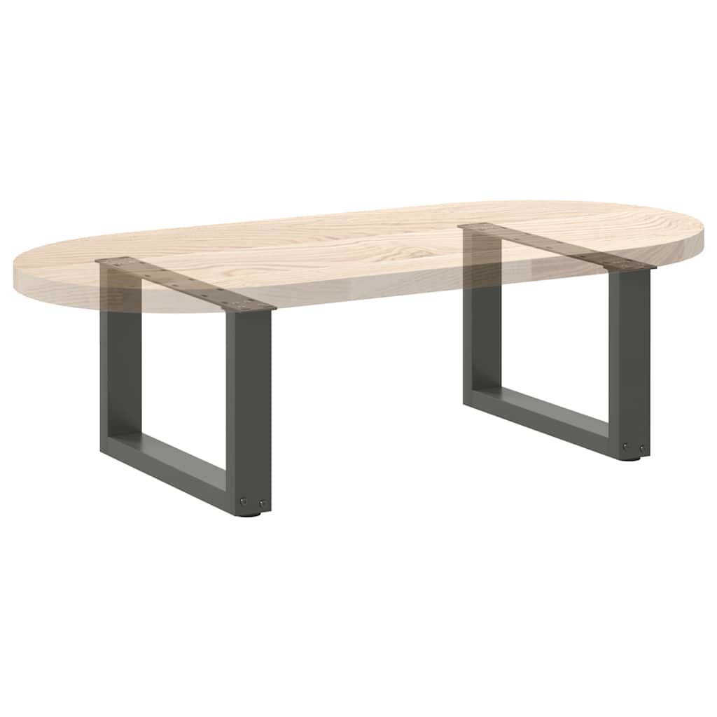 Gambe per Tavolino da Caffè forma U 2 pz Antracite 50x(30-31)cm