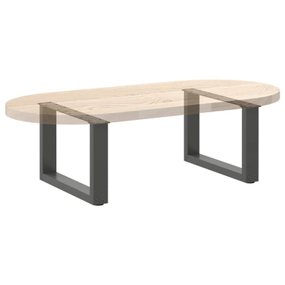 Gambe per Tavolino da Caffè forma U 2 pz Antracite 50x(30-31)cm