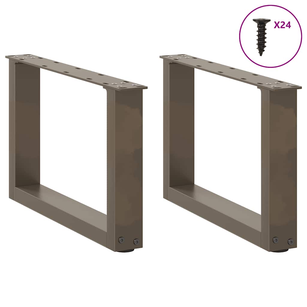 Gambe Tavolino Caffè a U 2 pz 50x(30-31)cm in Acciaio - homemem39