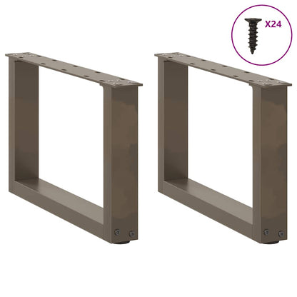 Gambe Tavolino Caffè a U 2 pz 50x(30-31)cm in Acciaio - homemem39