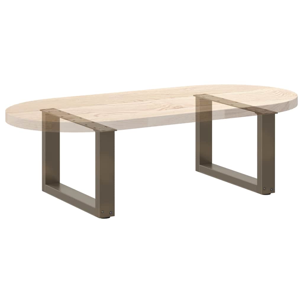 Gambe Tavolino Caffè a U 2 pz 50x(30-31)cm in Acciaio - homemem39