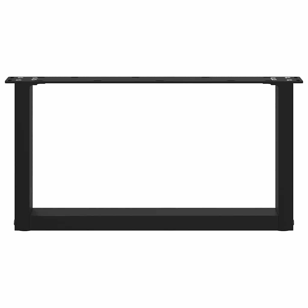 Gambe per Tavolino da Caffè a Forma di U 2 pz Nere 60x(30-31)cm