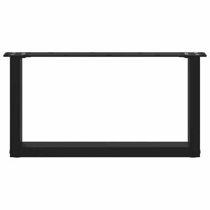 Gambe per Tavolino da Caffè a Forma di U 2 pz Nere 60x(30-31)cm