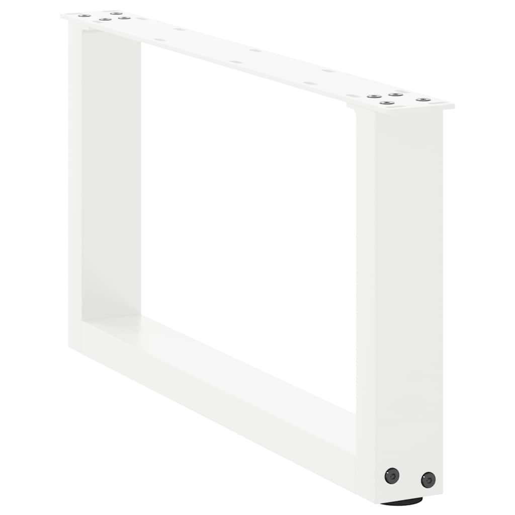 Gambe Tavolino da Caffè a U 2 pz Bianco 60x(30-31)cm in Acciaio - homemem39