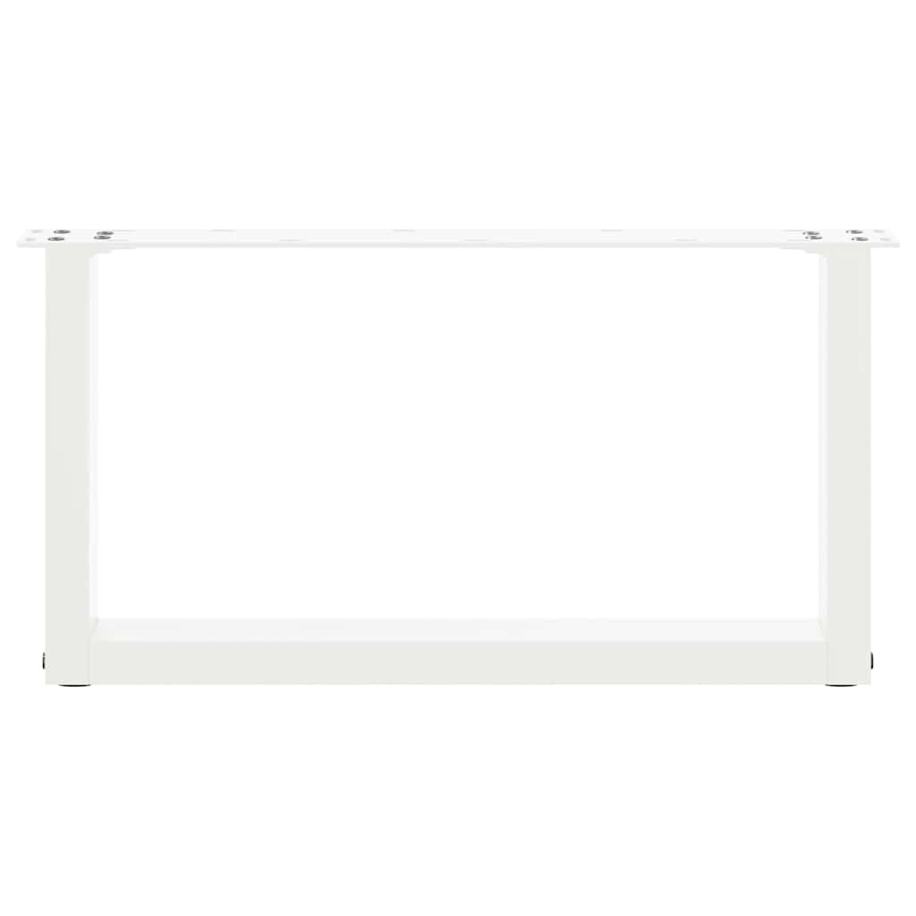 Gambe Tavolino da Caffè a U 2 pz Bianco 60x(30-31)cm in Acciaio - homemem39