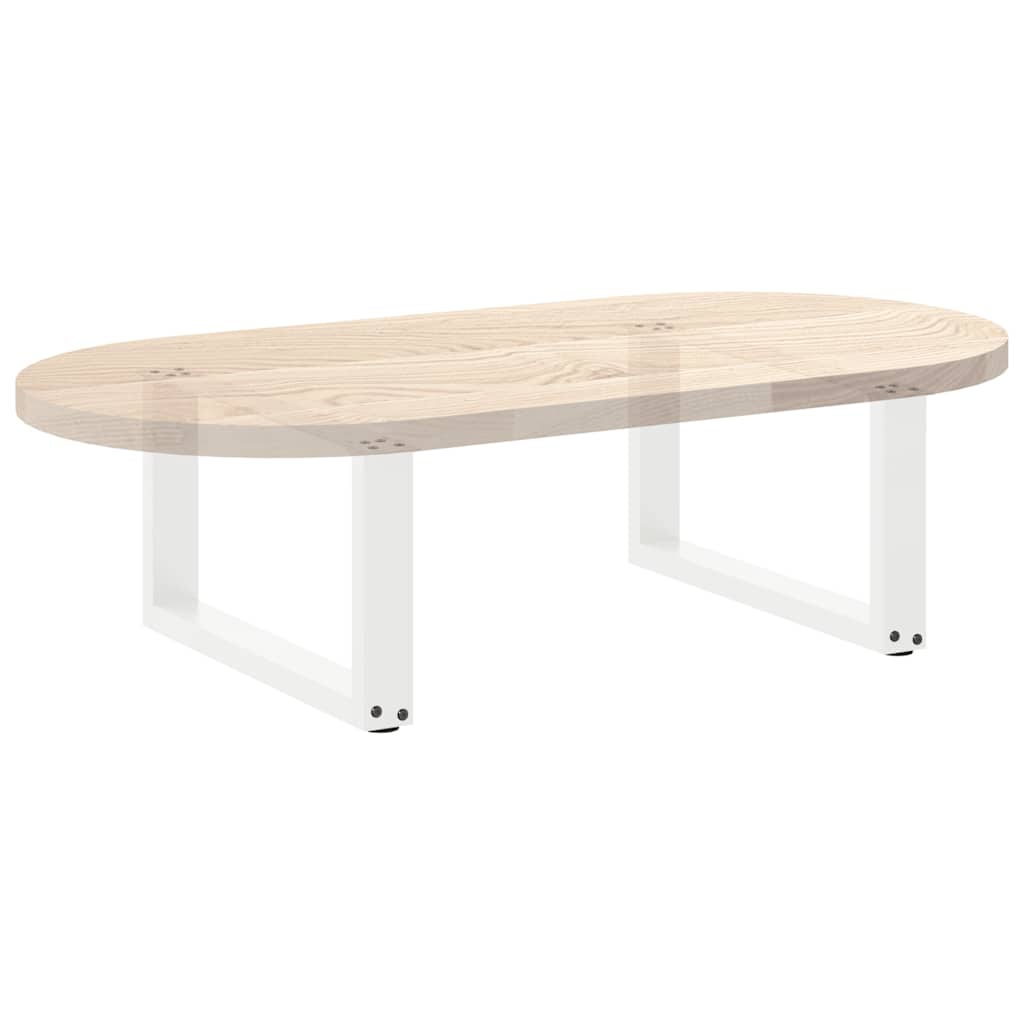 Gambe Tavolino da Caffè a U 2 pz Bianco 60x(30-31)cm in Acciaio - homemem39
