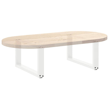 Gambe Tavolino da Caffè a U 2 pz Bianco 60x(30-31)cm in Acciaio - homemem39