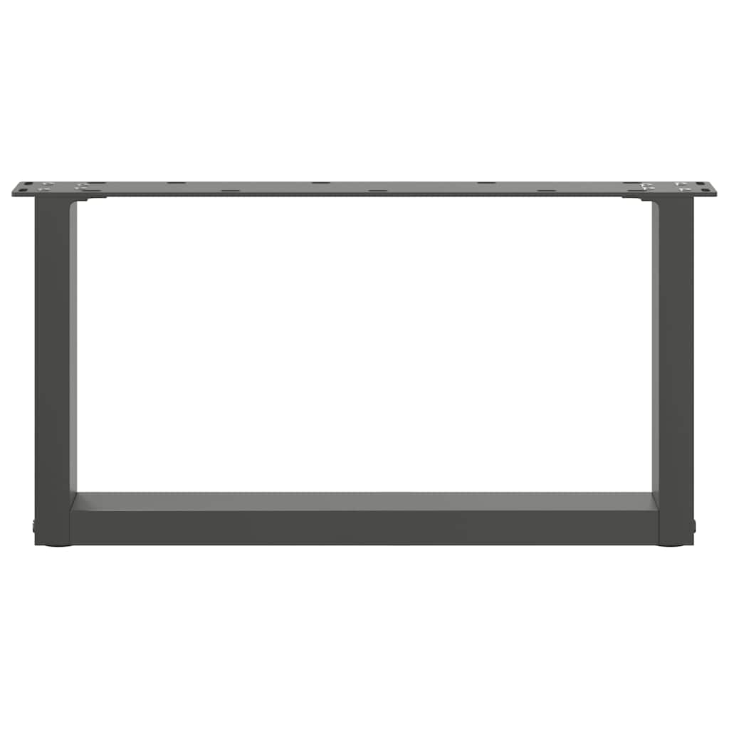 Gambe per Tavolino da Caffè forma U 2 pz Antracite 60x(30-31)cm