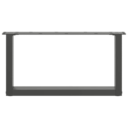 Gambe per Tavolino da Caffè forma U 2 pz Antracite 60x(30-31)cm