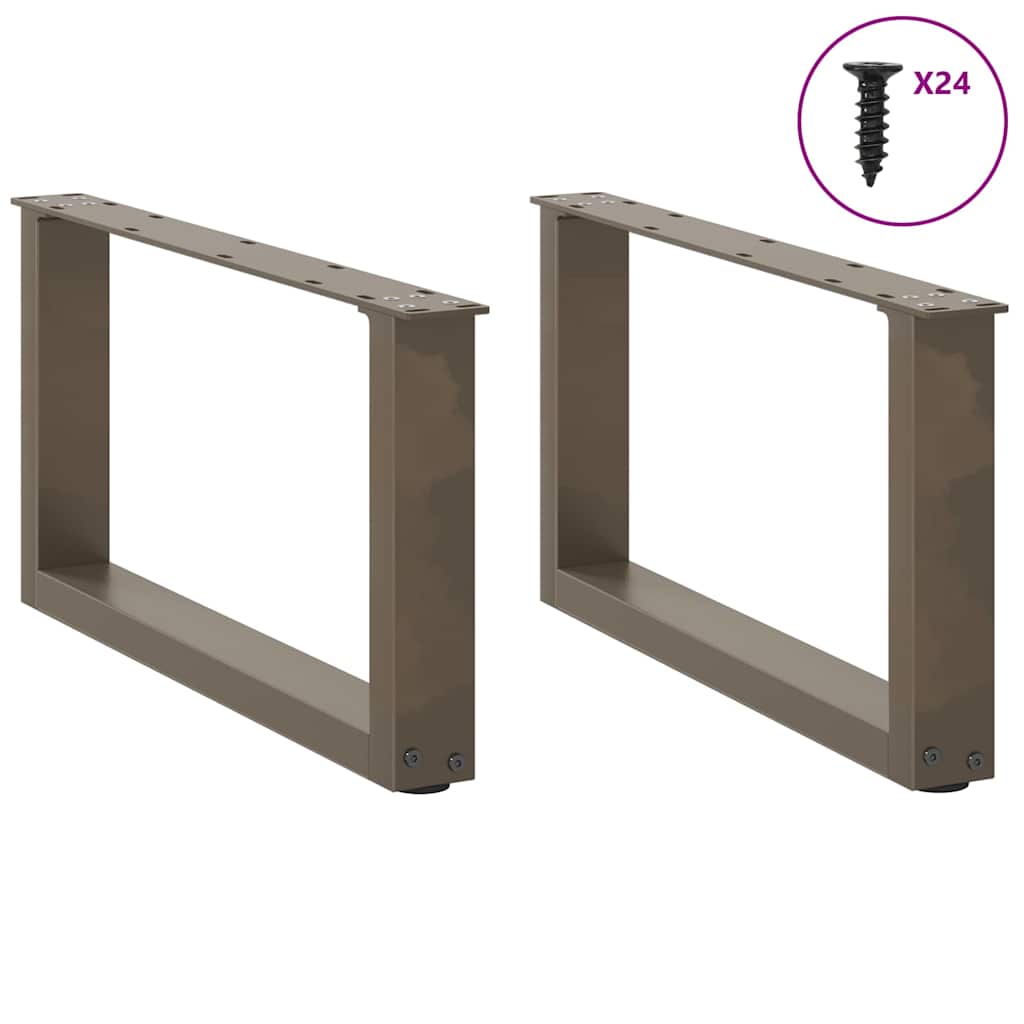 Gambe Tavolino Caffè a U 2 pz 60x(30-31)cm in Acciaio - homemem39