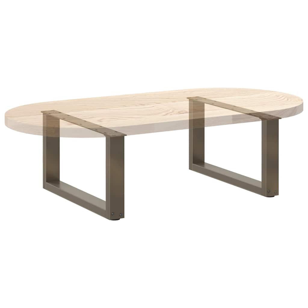 Gambe Tavolino Caffè a U 2 pz 60x(30-31)cm in Acciaio - homemem39