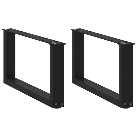 Gambe Tavolino da Caffè a U 2 pz Nero 70x(30-31) cm in Acciaio - homemem39